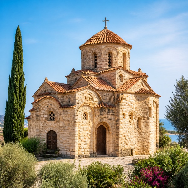 Historic stone church in Cyprus